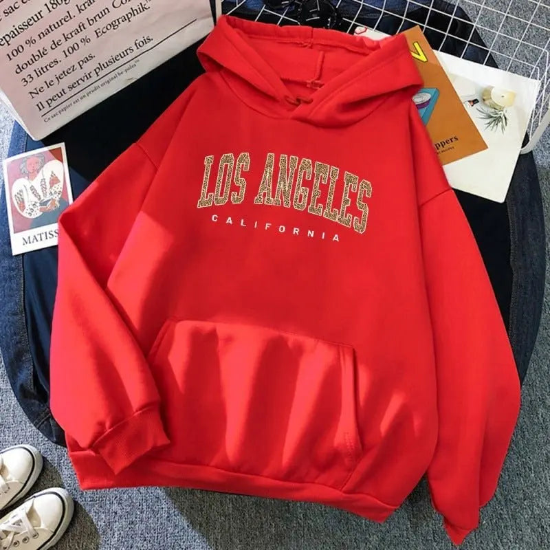 Los Angeles, California Usa City Leopard Hoodie - Unique Unique Unique Los Angeles, California Usa City Leopard Hoodie