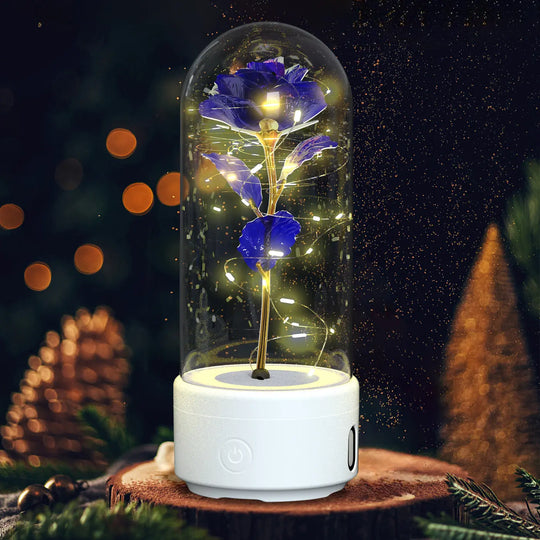 Creative 2 In 1 Rose Flowers LED Light And Bluetooth-compatible Speaker Valentine's Day Gift Rose Luminous Night Light Ornament In Glass Cover - Unique Unique Unique Creative 2 In 1 Rose Flowers LED Light And Bluetooth-compatible Speaker Valentine's Day Gift Rose Luminous Night Light Ornament In Glass Cover