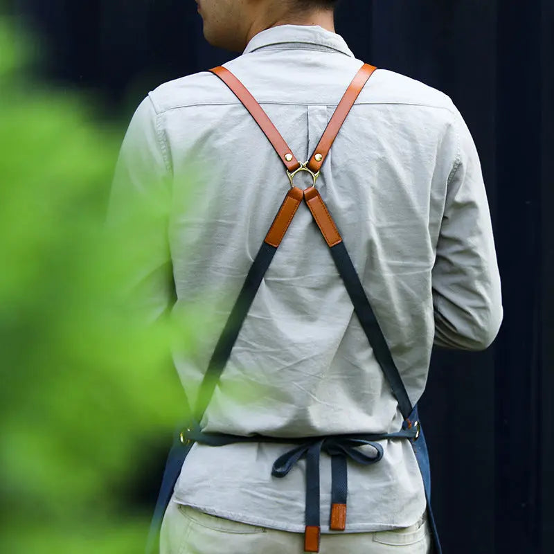 Apron Work Denim Barber Milk Tea Shop Baking Floral Restaurant Work Clothes Men And Women Art - Unique Unique Unique Apron Work Denim Barber Milk Tea Shop Baking Floral Restaurant Work Clothes Men And Women Art