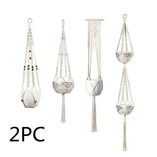 4 Pack - Macrame Hanging Baskets - Unique Unique Unique 4 Pack - Macrame Hanging Baskets