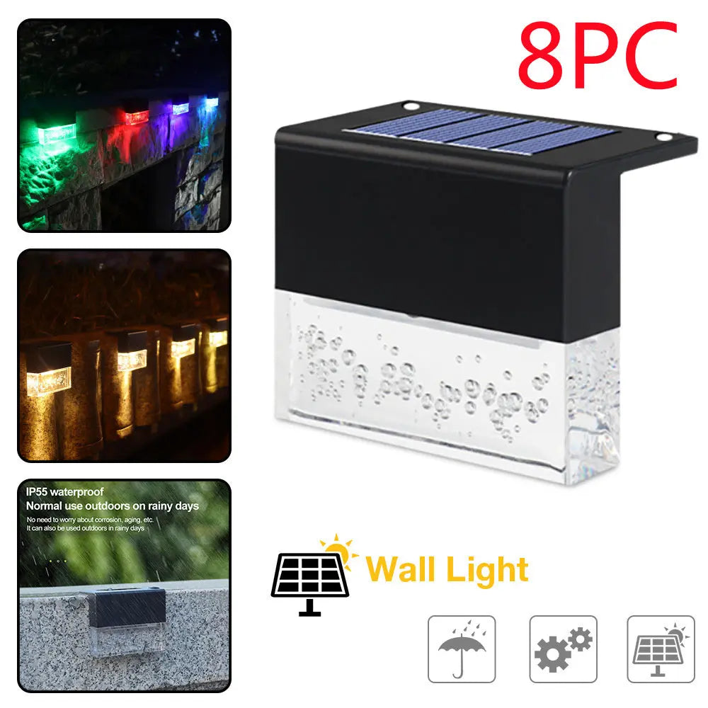 Waterproof New RGB LED Solar Light Step Fence Light - Unique Unique Unique Waterproof New RGB LED Solar Light Step Fence Light