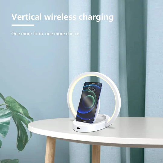 Night Lights Lamp Bluetooth Speaker Table Light With 10W Wireless Charger USB Port Phone Holder With Dynamic Color - Unique Unique Unique Night Lights Lamp Bluetooth Speaker Table Light With 10W Wireless Charger USB Port Phone Holder With Dynamic Color