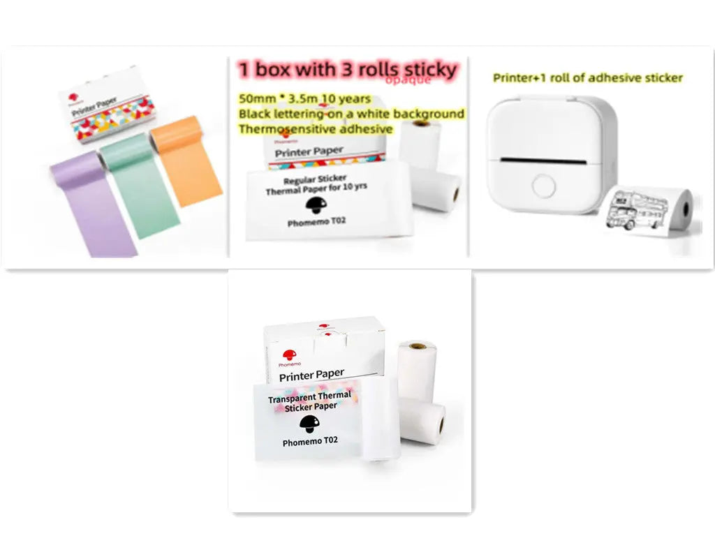 Portable Mini Thermal Label Printer Home Photo Printer Student Wrong Question Printer Bluetooth-compatible Mini Label Printer Price Tag Unique