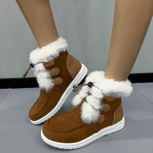 Fashion Suede Fleece Snow Boots Winter Warm Plush Round Toe Cotton Shoes Versatile Simple Short Boot For Women - Unique Unique Unique Fashion Suede Fleece Snow Boots Winter Warm Plush Round Toe Cotton Shoes Versatile Simple Short Boot For Women