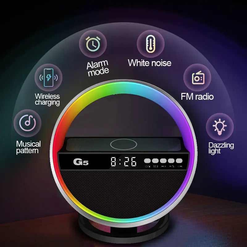2024 New Multifunction RGB Night Light Wireless Charger Bluetooth-compatible Speaker Large G Ambience Light Home Decor - Unique Unique Unique 2024 New Multifunction RGB Night Light Wireless Charger Bluetooth-compatible Speaker Large G Ambience Light Home Decor
