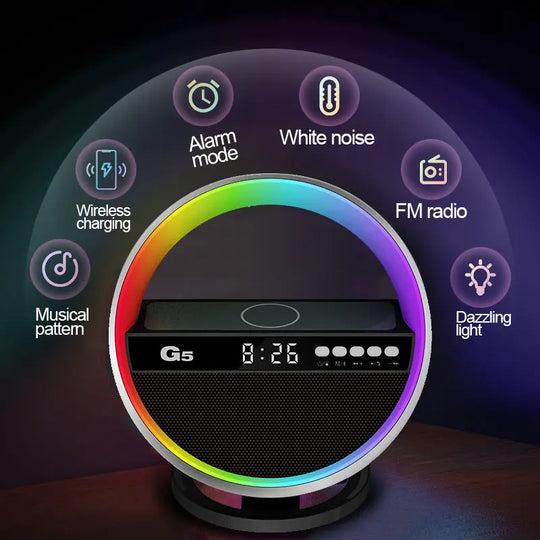 2024 New Multifunction RGB Night Light Wireless Charger Bluetooth-compatible Speaker Large G Ambience Light Home Decor - Unique Unique Unique 2024 New Multifunction RGB Night Light Wireless Charger Bluetooth-compatible Speaker Large G Ambience Light Home Decor