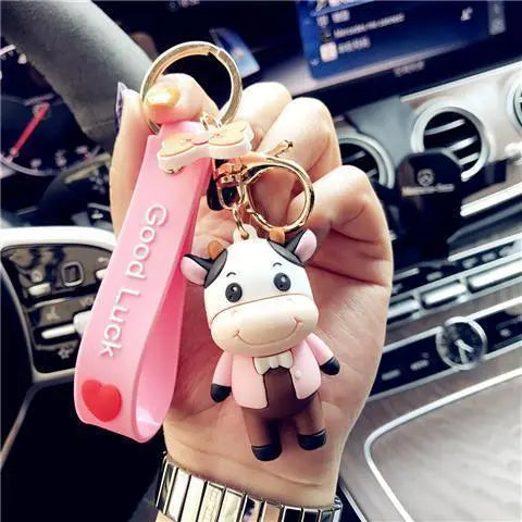 Korean Creative Trending Cute Cow Keychain Girl Heart Cartoon Doll Key Chain Simple Children Gift - Unique Unique Unique Korean Creative Trending Cute Cow Keychain Girl Heart Cartoon Doll Key Chain Simple Children Gift