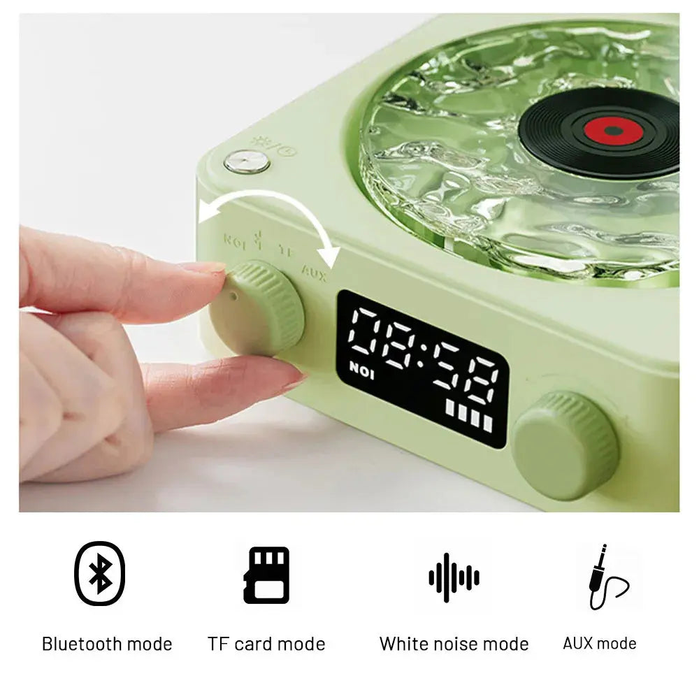 Retro Turntable Speaker Wireless Bluetooth-compatible 5.0 Vinyl Record Player Stereo Sound With White Noise RGB Projection Lamp Effect - Unique Unique Unique Retro Turntable Speaker Wireless Bluetooth-compatible 5.0 Vinyl Record Player Stereo Sound With White Noise RGB Projection Lamp Effect