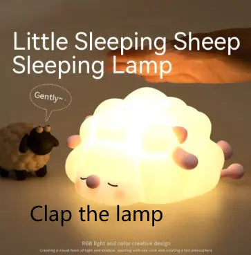 Cute Silicone Night Lights Sheep Cartoon Bedroom Lamp For Children's Room Decor Rechargeable Timing Dimming Sleep Night Light - Unique Unique Unique Cute Silicone Night Lights Sheep Cartoon Bedroom Lamp For Children's Room Decor Rechargeable Timing Dimming Sleep Night Light