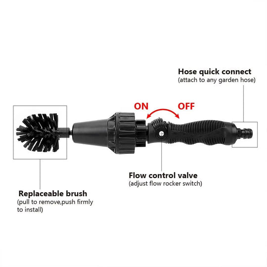 Water-driven Rotary Cleaning Brush Wash Hand-held Water Spray Brush - Unique Unique Unique Water-driven Rotary Cleaning Brush Wash Hand-held Water Spray Brush