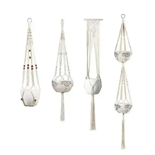 4 Pack - Macrame Hanging Baskets - Unique Unique Unique 4 Pack - Macrame Hanging Baskets