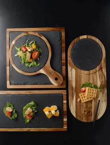 Black Wood Pizza Dish Wooden Plate - Unique Unique Unique Black Wood Pizza Dish Wooden Plate