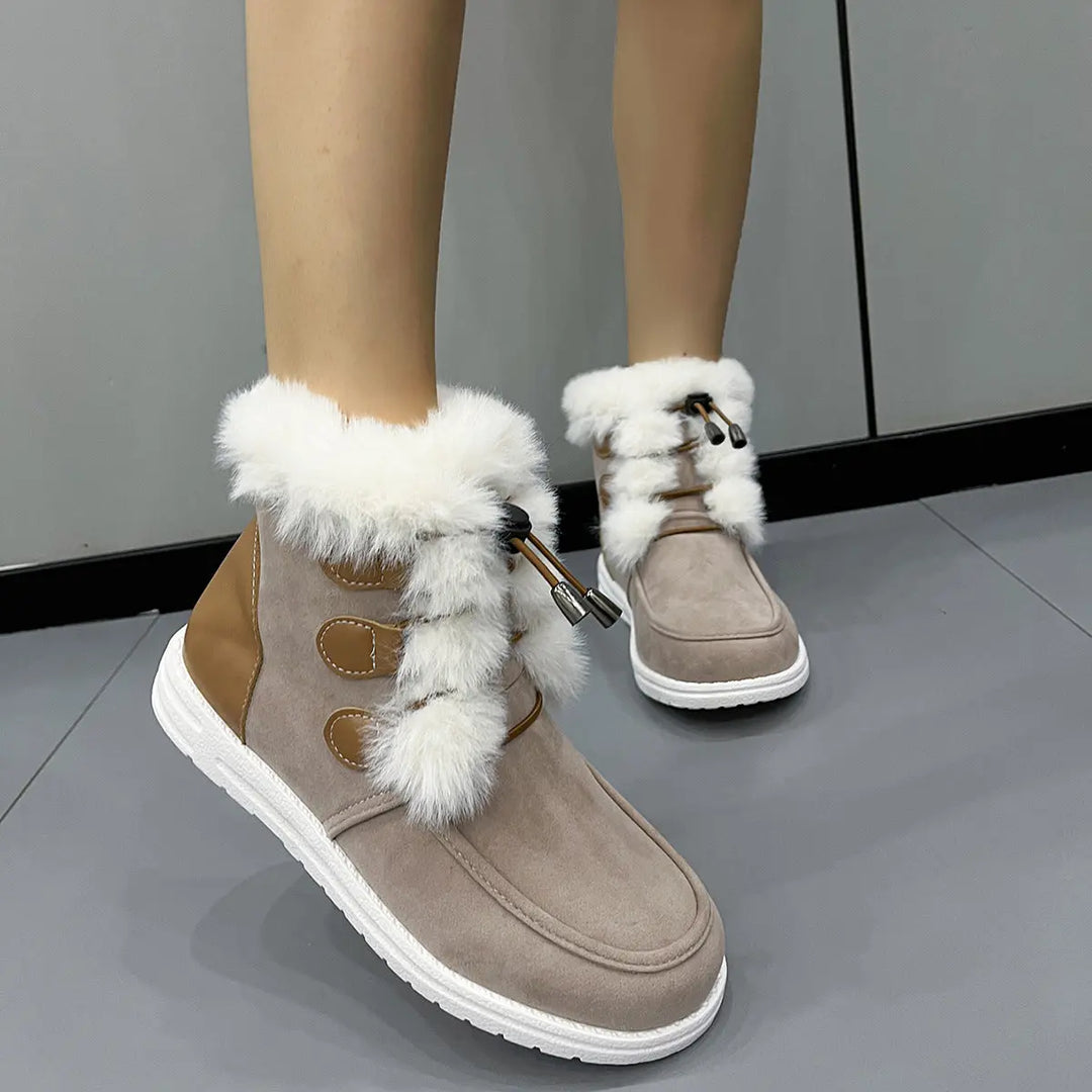 Fashion Suede Fleece Snow Boots Winter Warm Plush Round Toe Cotton Shoes Versatile Simple Short Boot For Women - Unique Unique Unique Fashion Suede Fleece Snow Boots Winter Warm Plush Round Toe Cotton Shoes Versatile Simple Short Boot For Women