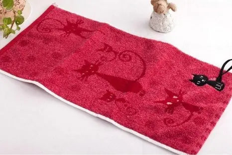 Tail Hook Cotton Cat Face Towel 25x50cm - Unique Unique Unique Tail Hook Cotton Cat Face Towel 25x50cm