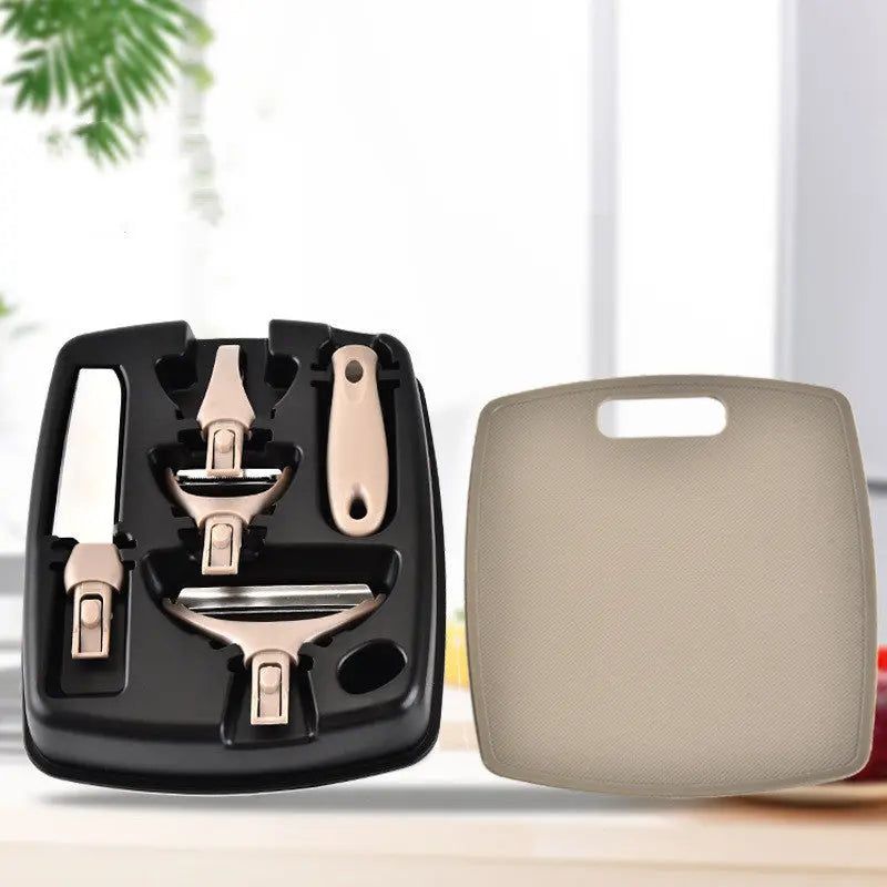Stainless Steel Cutter Set Three Piece Set Wheat Straw Chopping Board Fruit Knife Peeler Combined Kitchen Tools - Unique Unique Unique Stainless Steel Cutter Set Three Piece Set Wheat Straw Chopping Board Fruit Knife Peeler Combined Kitchen Tools
