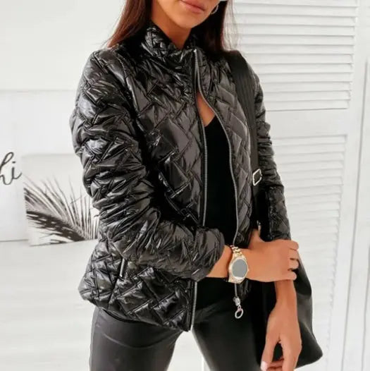 Women Slim Short Jacket Winter Coat Zipper Clothes Plus Size - Unique Unique Unique Women Slim Short Jacket Winter Coat Zipper Clothes Plus Size