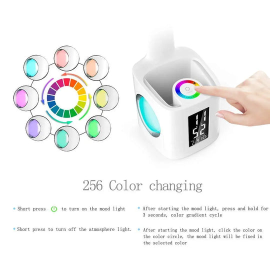 Study LED Desk Lamp USB Charging Port&Screen&Calendar&Colors Night Light Kids Dimmable Table Lamp With Pen Hold - Unique Unique Unique Study LED Desk Lamp USB Charging Port&Screen&Calendar&Colors Night Light Kids Dimmable Table Lamp With Pen Hold