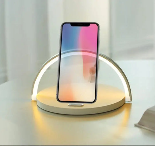 10w Wireless Charger Block Holder For Smart Phone Foldable Fast Charging Table Phone Stand Support With Led Table Lamp Portable - Unique Unique Unique 10w Wireless Charger Block Holder For Smart Phone Foldable Fast Charging Table Phone Stand Support With Led Table Lamp Portable