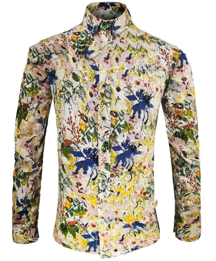 Men's Long-sleeved Shirts Linen Cotton Printing New Products Autumn - Unique Unique Unique Men's Long-sleeved Shirts Linen Cotton Printing New Products Autumn