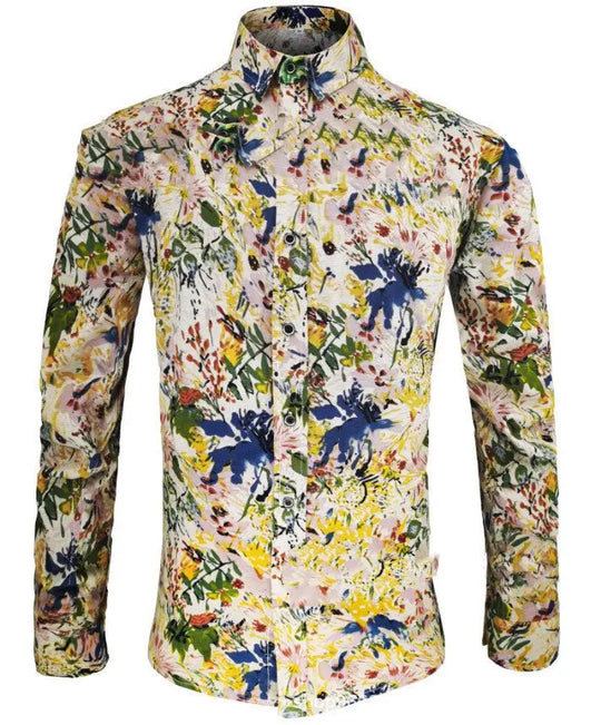 Men's Long-sleeved Shirts Linen Cotton Printing New Products Autumn - Unique Unique Unique Men's Long-sleeved Shirts Linen Cotton Printing New Products Autumn