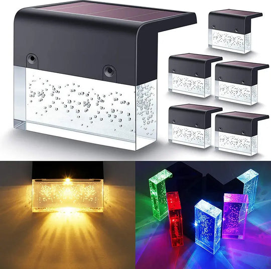 Waterproof New RGB LED Solar Light Step Fence Light - Unique Unique Unique Waterproof New RGB LED Solar Light Step Fence Light