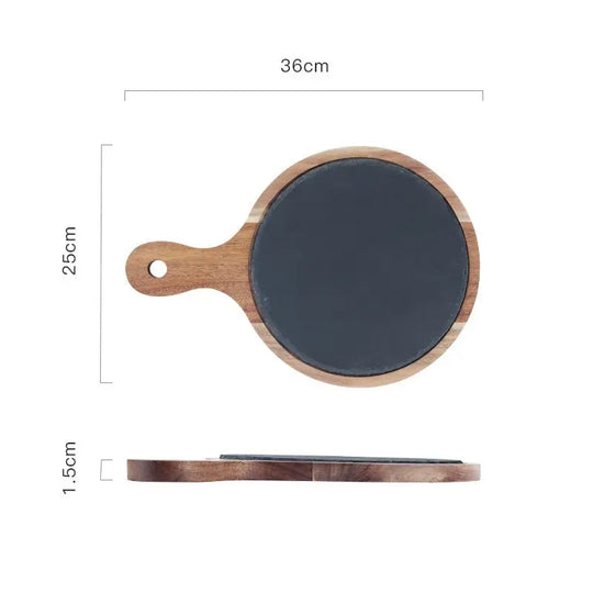 Black Wood Pizza Dish Wooden Plate - Unique Unique Unique Black Wood Pizza Dish Wooden Plate