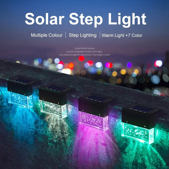 Waterproof New RGB LED Solar Light Step Fence Light - Unique Unique Unique Waterproof New RGB LED Solar Light Step Fence Light