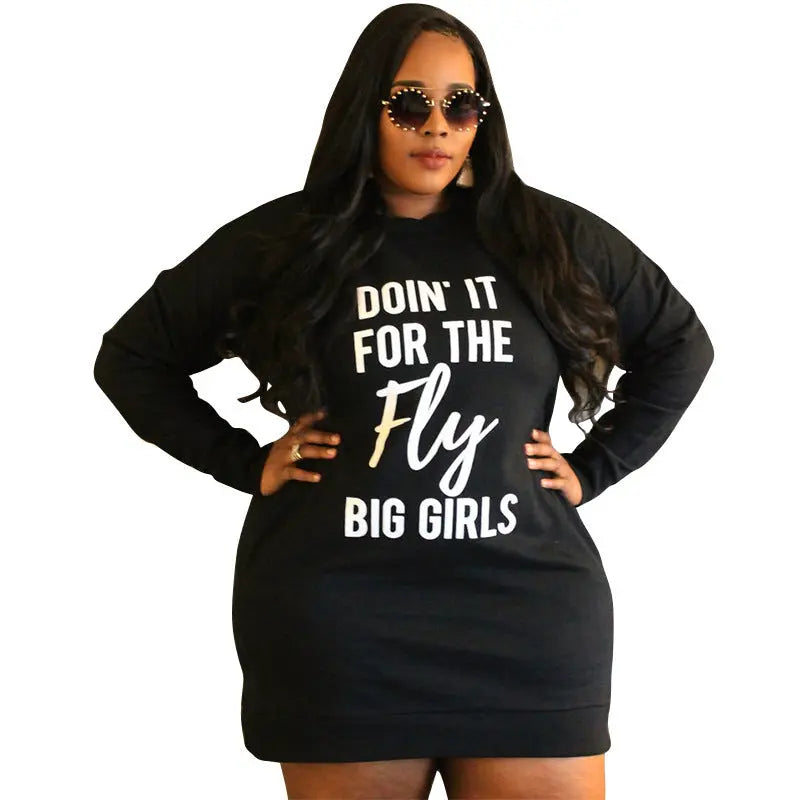 Plus Size Dresses for Women Letter Print Hoodie Casual Loose Mini Dress Sweat Suits Spring Clothes - Unique Unique Unique Plus Size Dresses for Women Letter Print Hoodie Casual Loose Mini Dress Sweat Suits Spring Clothes