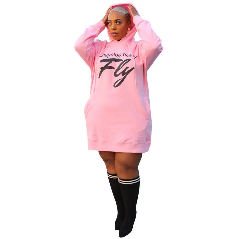 Plus Size Dresses for Women Letter Print Hoodie Casual Loose Mini Dress Sweat Suits Spring Clothes - Unique Unique Unique Plus Size Dresses for Women Letter Print Hoodie Casual Loose Mini Dress Sweat Suits Spring Clothes