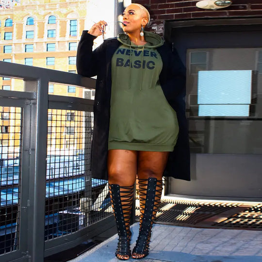Plus Size Dresses for Women Letter Print Hoodie Casual Loose Mini Dress Sweat Suits Spring Clothes - Unique Unique Unique Plus Size Dresses for Women Letter Print Hoodie Casual Loose Mini Dress Sweat Suits Spring Clothes