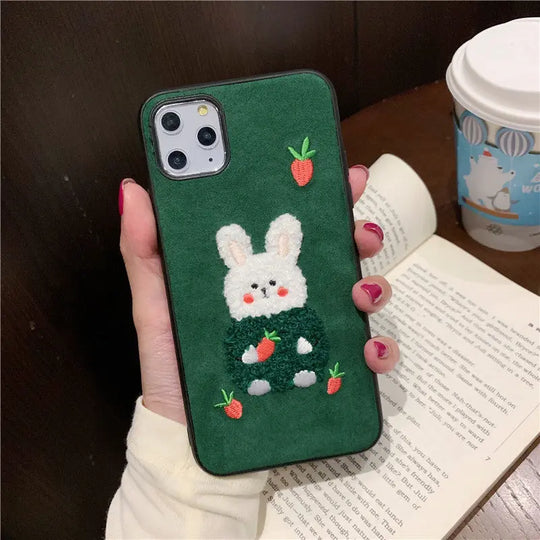 Compatible with Apple, Compatible with Apple , Ins Net Red Korean Style 12 Plush Rabbit Embroidery Bear Apple 11 Pro Max Mobile Phone Case For IPhoneXs 7P - Unique Unique Unique Compatible with Apple, Compatible with Apple , Ins Net Red Korean Style 12 Plush Rabbit Embroidery Bear Apple 11 Pro Max Mobile Phone Case For IPhoneXs 7P