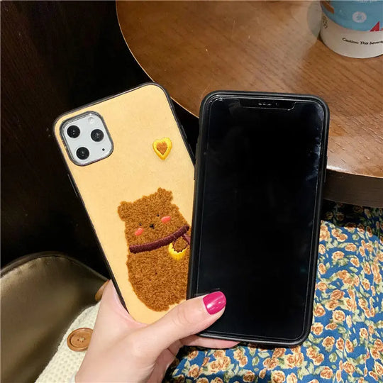Compatible with Apple, Compatible with Apple , Ins Net Red Korean Style 12 Plush Rabbit Embroidery Bear Apple 11 Pro Max Mobile Phone Case For IPhoneXs 7P - Unique Unique Unique Compatible with Apple, Compatible with Apple , Ins Net Red Korean Style 12 Plush Rabbit Embroidery Bear Apple 11 Pro Max Mobile Phone Case For IPhoneXs 7P