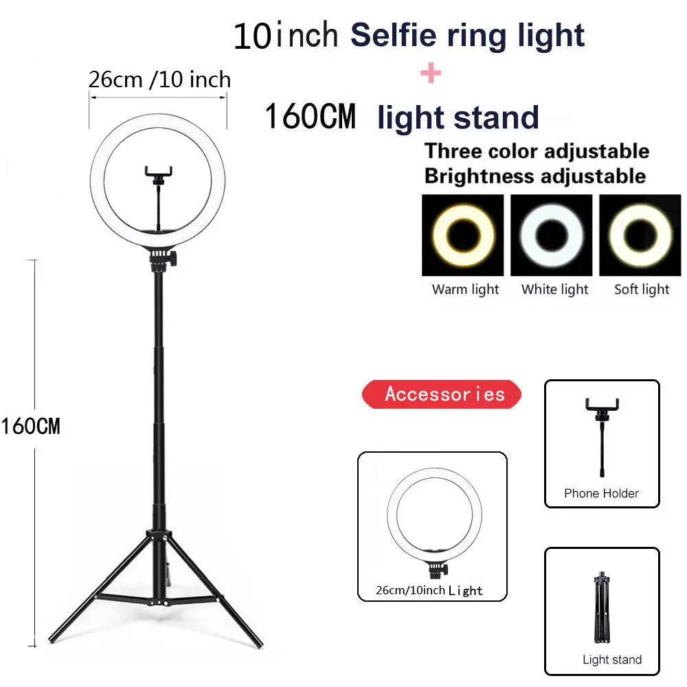Compatible with Apple, Video Light, Dimmable Light, Selfie Led Ring Light, Usb Ring Light, With Tripod Frame Light - Unique Unique Unique Compatible with Apple, Video Light, Dimmable Light, Selfie Led Ring Light, Usb Ring Light, With Tripod Frame Light
