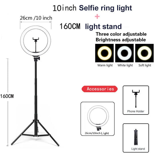 Compatible with Apple, Video Light, Dimmable Light, Selfie Led Ring Light, Usb Ring Light, With Tripod Frame Light - Unique Unique Unique Compatible with Apple, Video Light, Dimmable Light, Selfie Led Ring Light, Usb Ring Light, With Tripod Frame Light