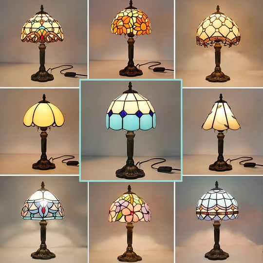 Lamp Bedroom Bedside Lamp Retro Bar Yellow Glass Lamp Resin Base Table Lamps Makeup Table Side Table Led Lights - Unique Unique Unique Lamp Bedroom Bedside Lamp Retro Bar Yellow Glass Lamp Resin Base Table Lamps Makeup Table Side Table Led Lights