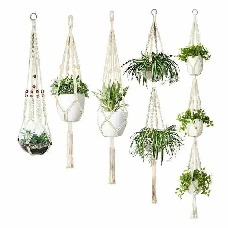 4 Pack - Macrame Hanging Baskets - Unique Unique Unique 4 Pack - Macrame Hanging Baskets