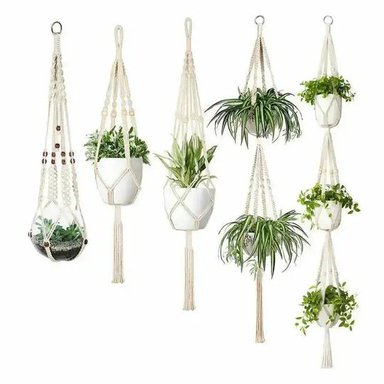 4 Pack - Macrame Hanging Baskets - Unique Unique Unique 4 Pack - Macrame Hanging Baskets