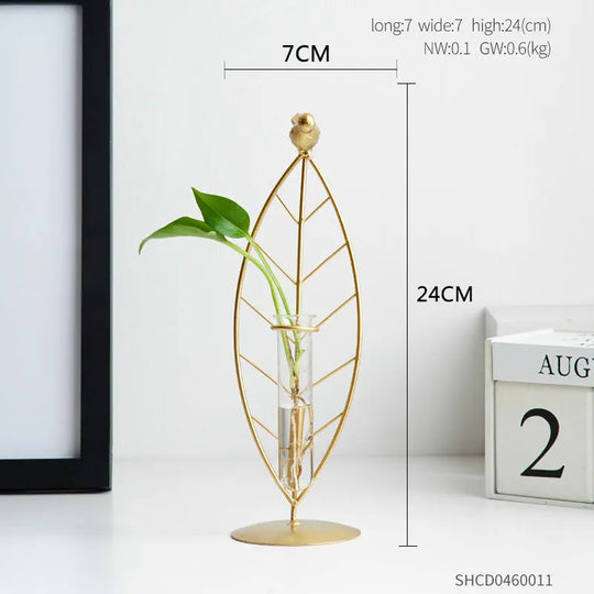 Nordic Home Golden Wrought Iron Ornaments, Test Tube Vases, Small Decorative Ornaments On Office Desks - Unique Unique Unique Nordic Home Golden Wrought Iron Ornaments, Test Tube Vases, Small Decorative Ornaments On Office Desks