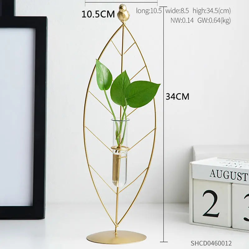 Nordic Home Golden Wrought Iron Ornaments, Test Tube Vases, Small Decorative Ornaments On Office Desks - Unique Unique Unique Nordic Home Golden Wrought Iron Ornaments, Test Tube Vases, Small Decorative Ornaments On Office Desks