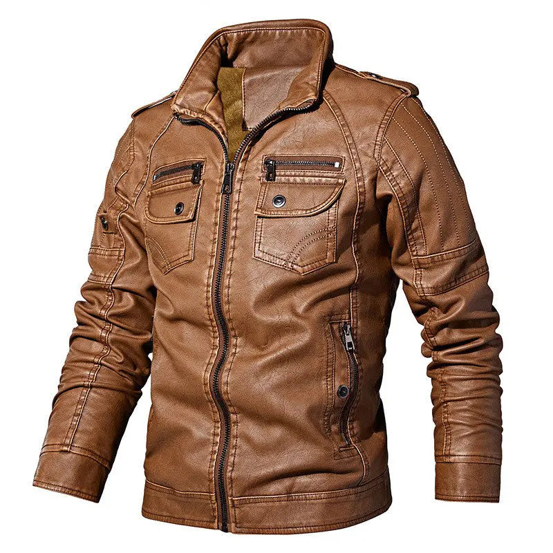 Men's winter casual fleece motorcycle jacket Unique