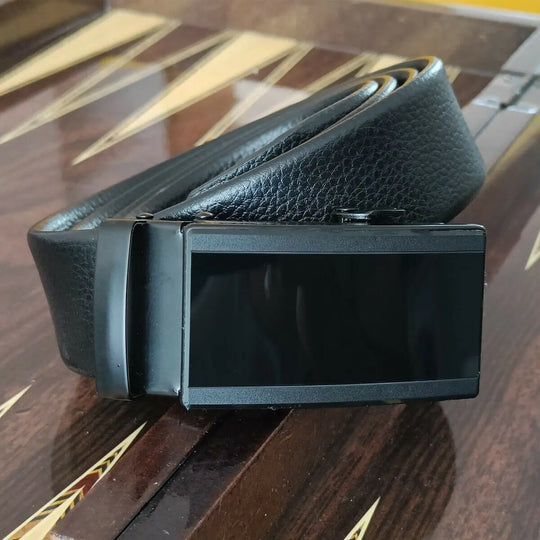 Microfiber Leather Belt For Men BLACK Ratchet Belt Automatic Buckle Closure USA - Unique Unique Unique Microfiber Leather Belt For Men BLACK Ratchet Belt Automatic Buckle Closure USA
