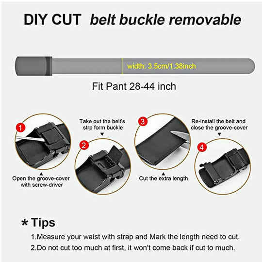 Microfiber Leather Belt For Men BLACK Ratchet Belt Automatic Buckle Closure USA - Unique Unique Unique Microfiber Leather Belt For Men BLACK Ratchet Belt Automatic Buckle Closure USA
