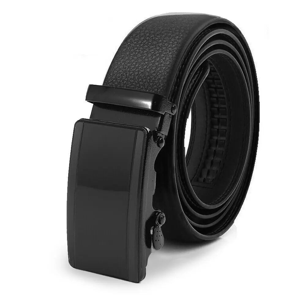 Microfiber Leather Belt For Men BLACK Ratchet Belt Automatic Buckle Closure USA - Unique Unique Unique Microfiber Leather Belt For Men BLACK Ratchet Belt Automatic Buckle Closure USA