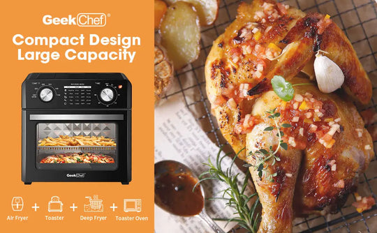 Geek Chef Air Fryer 10QT, Countertop Toaster Oven, 4 Slice Toaster Air Fryer Oven Warm, Broil, Toast, Bake, Air Fry, Oil-Free, Black Stainless Steel, Perfect For Countertop, Ban On Amazon - Unique Unique Unique Geek Chef Air Fryer 10QT, Countertop Toaster Oven, 4 Slice Toaster Air Fryer Oven Warm, Broil, Toast, Bake, Air Fry, Oil-Free, Black Stainless Steel, Perfect For Countertop, Ban On Amazon