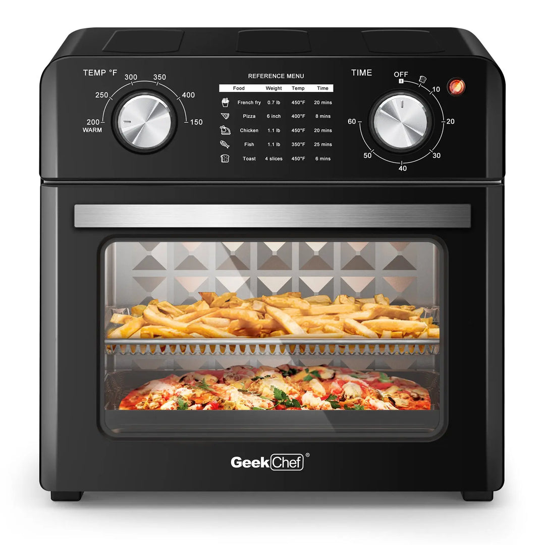 Geek Chef Air Fryer 10QT, Countertop Toaster Oven, 4 Slice Toaster Air Fryer Oven Warm, Broil, Toast, Bake, Air Fry, Oil-Free, Black Stainless Steel, Perfect For Countertop, Ban On Amazon - Unique Unique Unique Geek Chef Air Fryer 10QT, Countertop Toaster Oven, 4 Slice Toaster Air Fryer Oven Warm, Broil, Toast, Bake, Air Fry, Oil-Free, Black Stainless Steel, Perfect For Countertop, Ban On Amazon