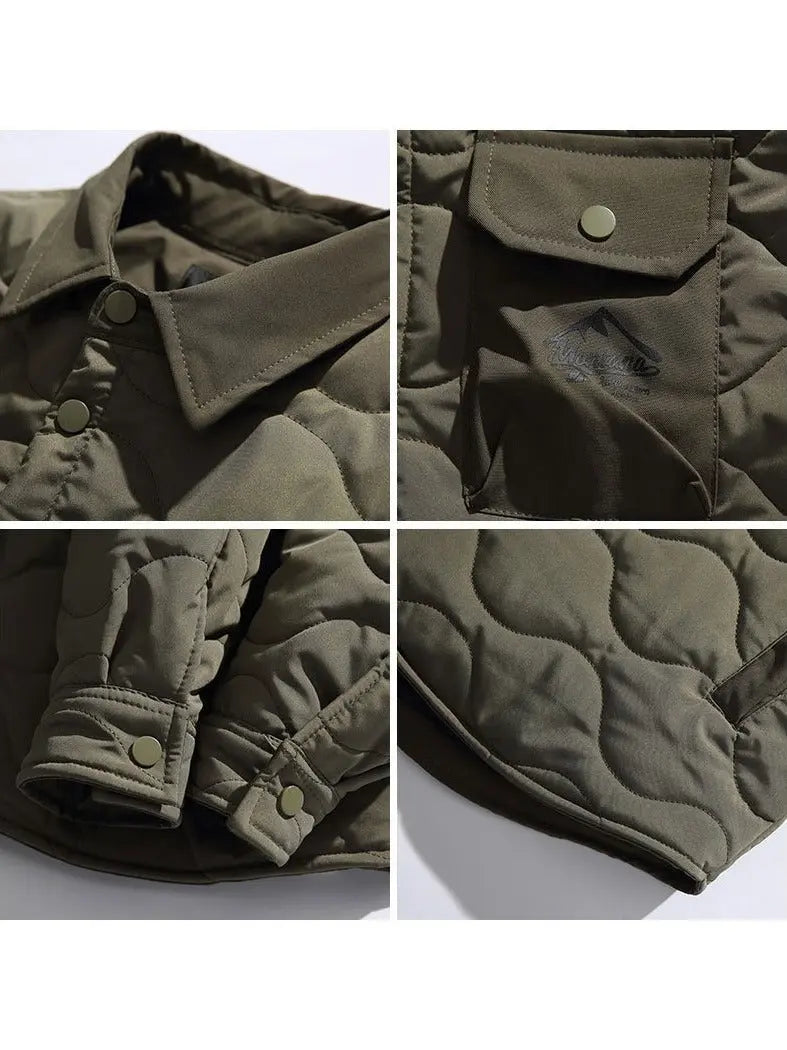 Lapel Gourd Plaid Cotton-padded Clothes For Men And Women Multi-pocket Workwear - Unique Unique Unique Lapel Gourd Plaid Cotton-padded Clothes For Men And Women Multi-pocket Workwear