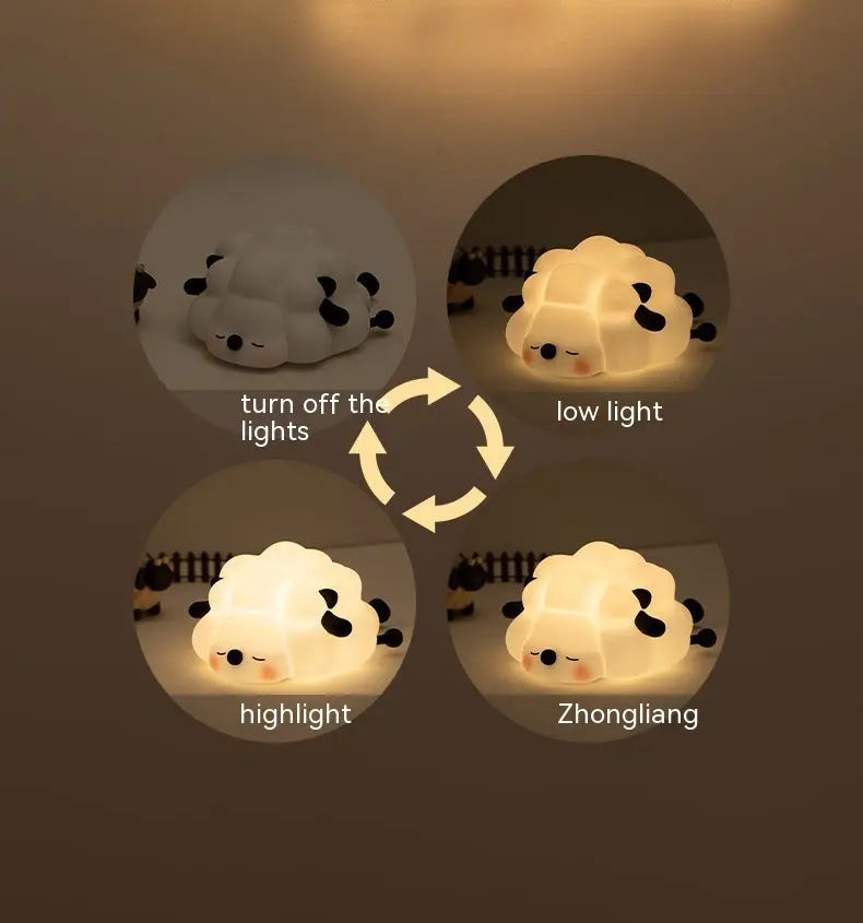 Cute Silicone Night Lights Sheep Cartoon Bedroom Lamp For Children's Room Decor Rechargeable Timing Dimming Sleep Night Light - Unique Unique Unique Cute Silicone Night Lights Sheep Cartoon Bedroom Lamp For Children's Room Decor Rechargeable Timing Dimming Sleep Night Light