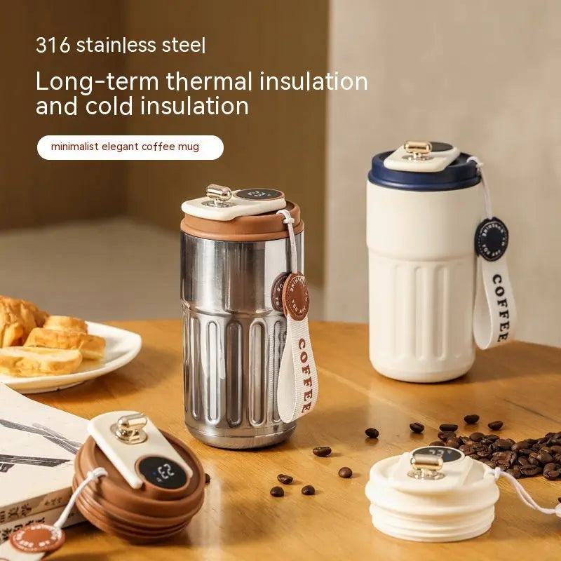 Smart Digital Thermal Bottle Portable Coffee Mug Stainless Steel Water Bottle In-Car Insulated Cup Keep Cold Vacuum Flasks 450ml - Unique Unique Unique Smart Digital Thermal Bottle Portable Coffee Mug Stainless Steel Water Bottle In-Car Insulated Cup Keep Cold Vacuum Flasks 450ml