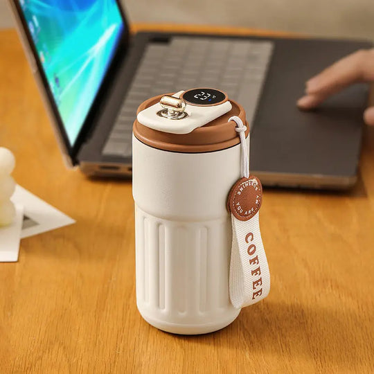 Smart Digital Thermal Bottle Portable Coffee Mug Stainless Steel Water Bottle In-Car Insulated Cup Keep Cold Vacuum Flasks 450ml - Unique Unique Unique Smart Digital Thermal Bottle Portable Coffee Mug Stainless Steel Water Bottle In-Car Insulated Cup Keep Cold Vacuum Flasks 450ml