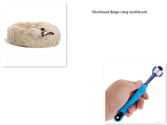 1 random color toothbrush pet plush dog brush in addition to bad breath tartar dental care dog cat cleaning supplies Unique